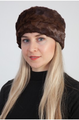 Mink fur hat – Created with brown mink fur remnants